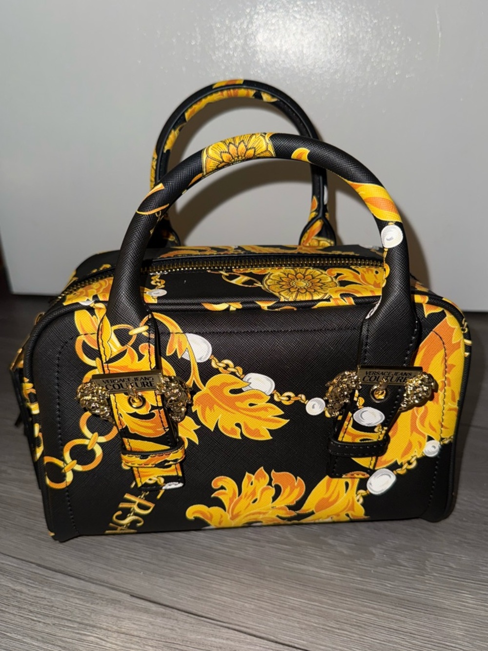 Versace Jeans Collection Black and Yellow Women's Purse